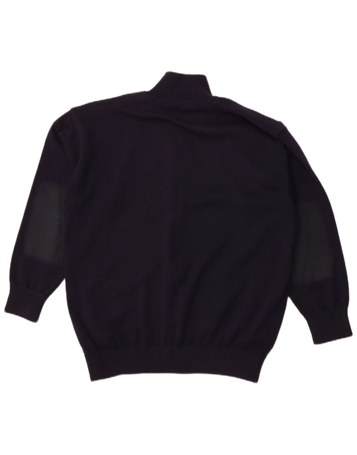 BLUE DRAKE Herre cardigan sweater XL Marineblå Uld