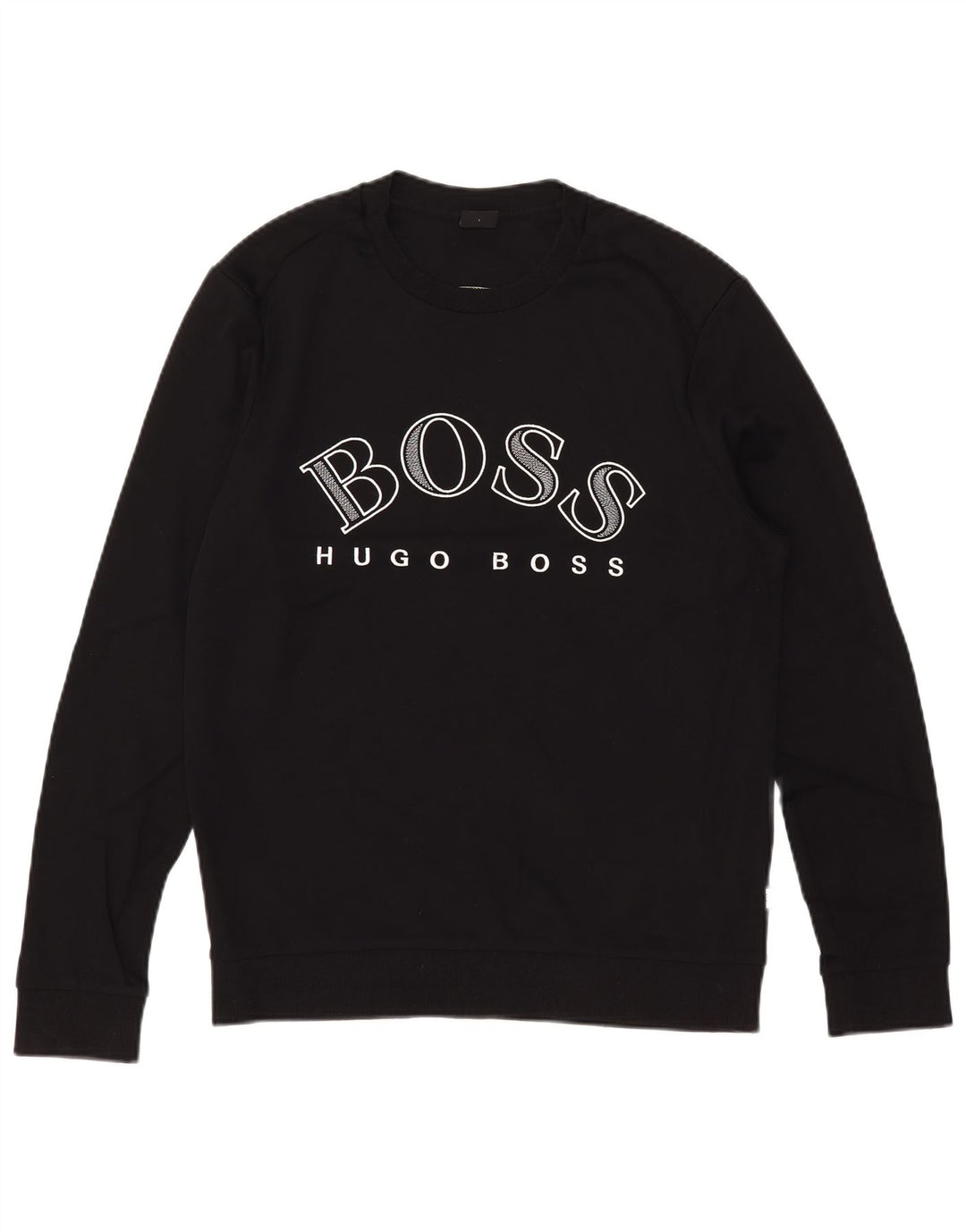 Hugo Boss Mens Graphic Sweatshirt Jumper Large Black Cotton