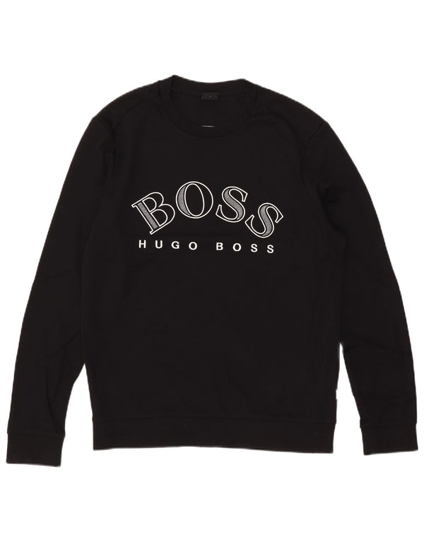 Hugo Boss Mens Graphic Sweatshirt Jumper Large Black Cotton