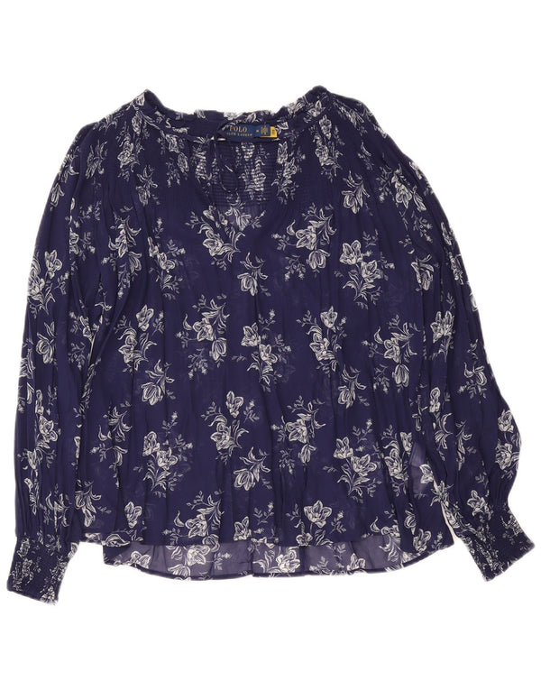 Bluzka damska Polo Ralph Lauren Top UK 14 Średni granatowy w kwiaty