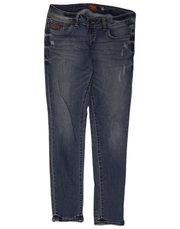 Damskie jeansy rurkowe Superdry w trudnej sytuacji W32 L30, niebieskie, bawełniane