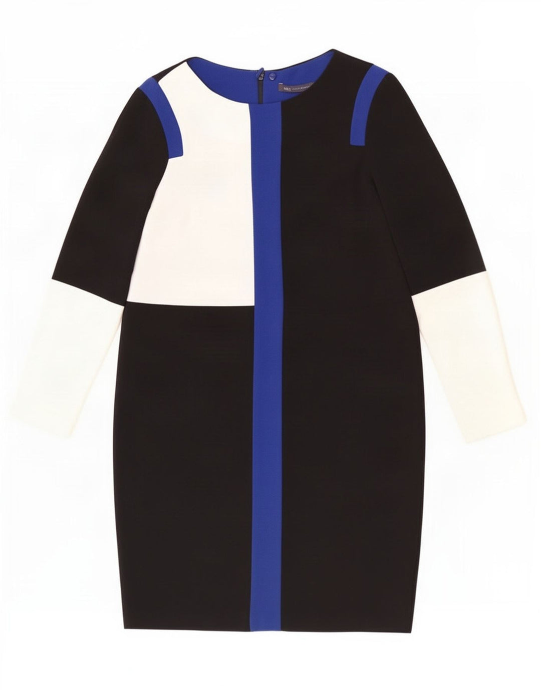 Marks & Spencer Damen Etuikleid UK 12 Mittelschwarz Farbblock