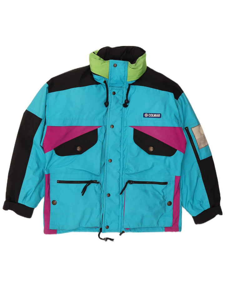 Colmar Mens Hooded Loose Fit Ski Jacket IT 50 Medium Blue Colourblock