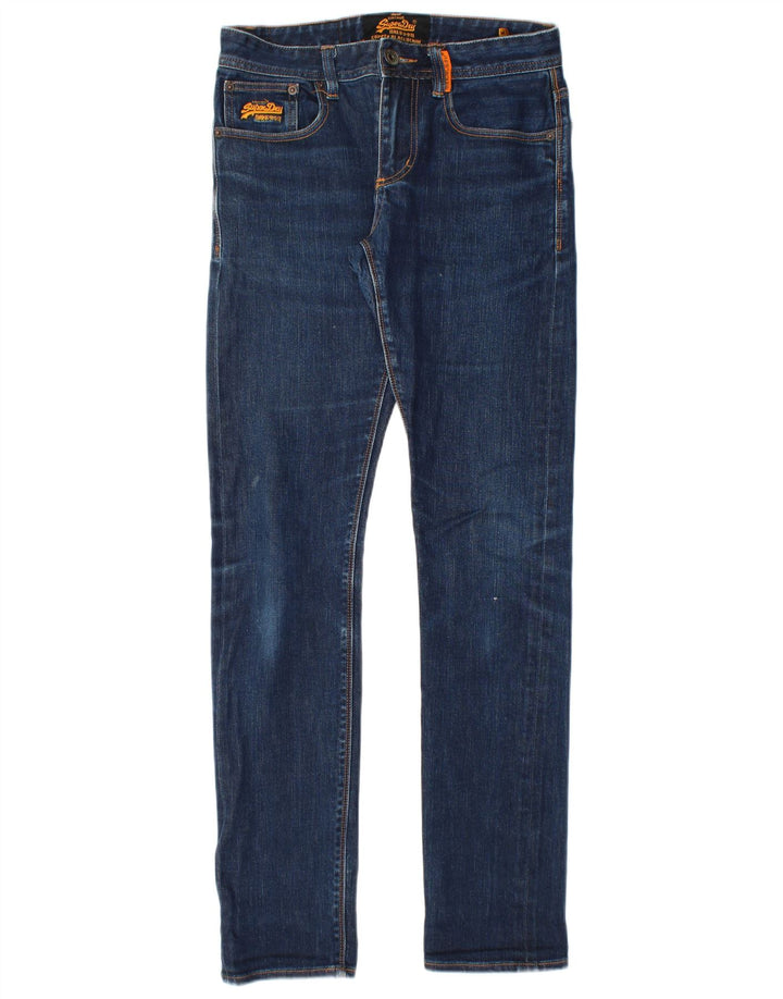 Superdry Mens Slim Jeans W28 L32 Blue Cotton