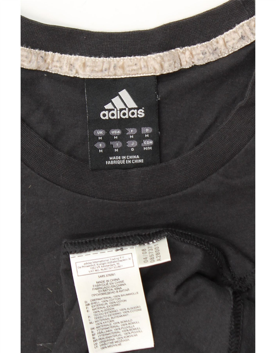 ADIDAS Mens Graphic T-Shirt Top Medium Black Cotton
