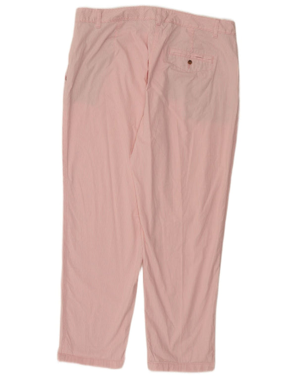 Marks & Spencer Womens Chino Trousers UK 18 XL W38 L29 Pink Striped