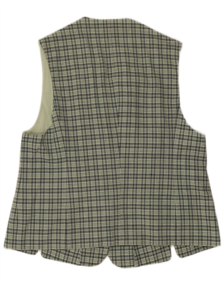 Gilet Vintage da Donna IT 46 Lana a quadri Verdi Grandi