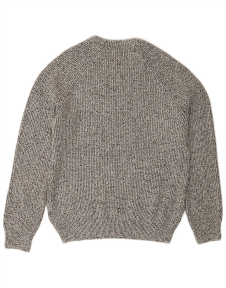 Marks & Spencer Womens Crew Neck Jumper Sweater UK 12 Medium Grey Flecked