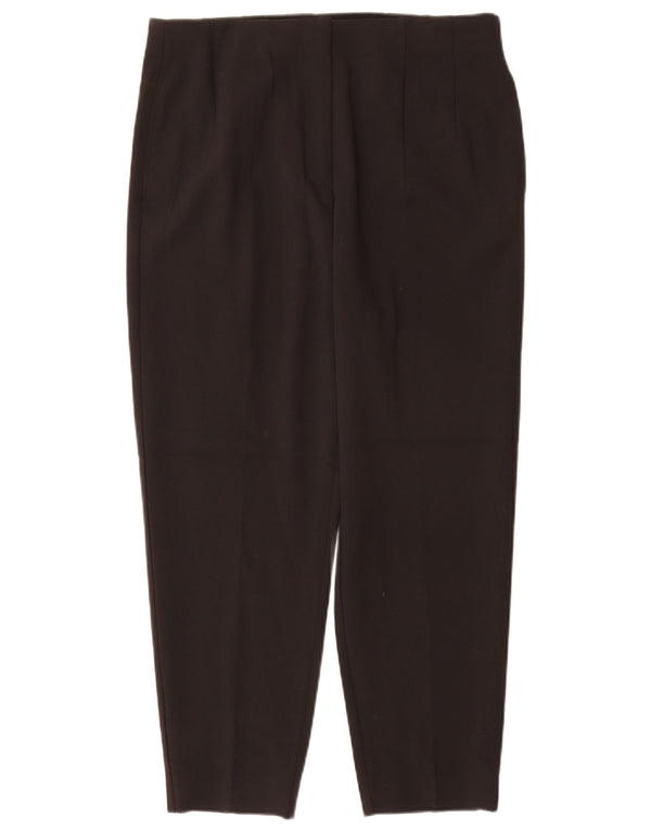 Marks & Spencer Womens High Waist Casual Trousers UK 14 Large W32 L27 Black