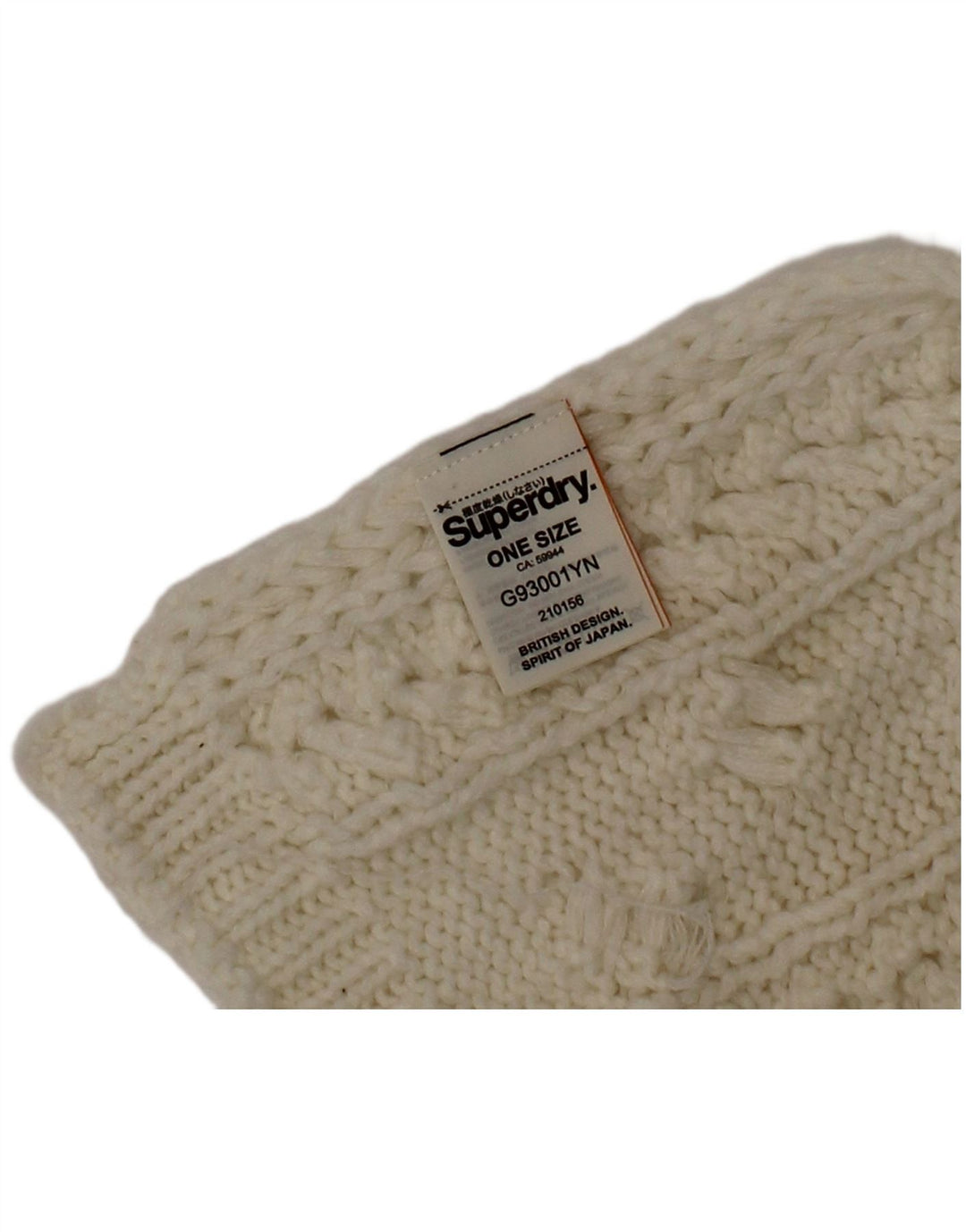 Superdry Womens Knit Rectangle Scarf One Size Off White Acrylic