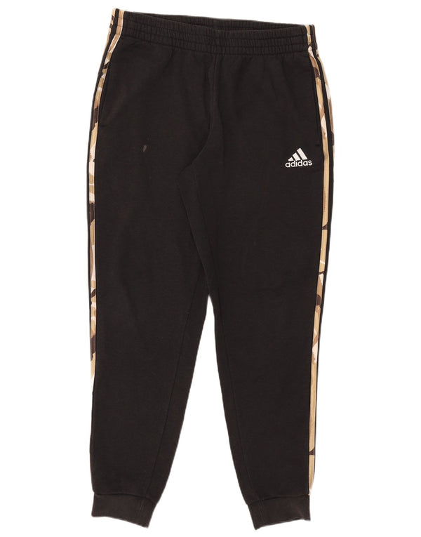 Adidas Hombre Pantalones De Chándal Joggers Large Negro Camuflaje Algodón