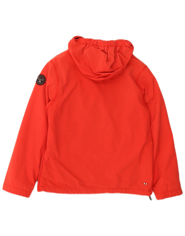 Napapijri Boys Graphic Hooded Anorak Jacket 11-12 Years Red Polyamide