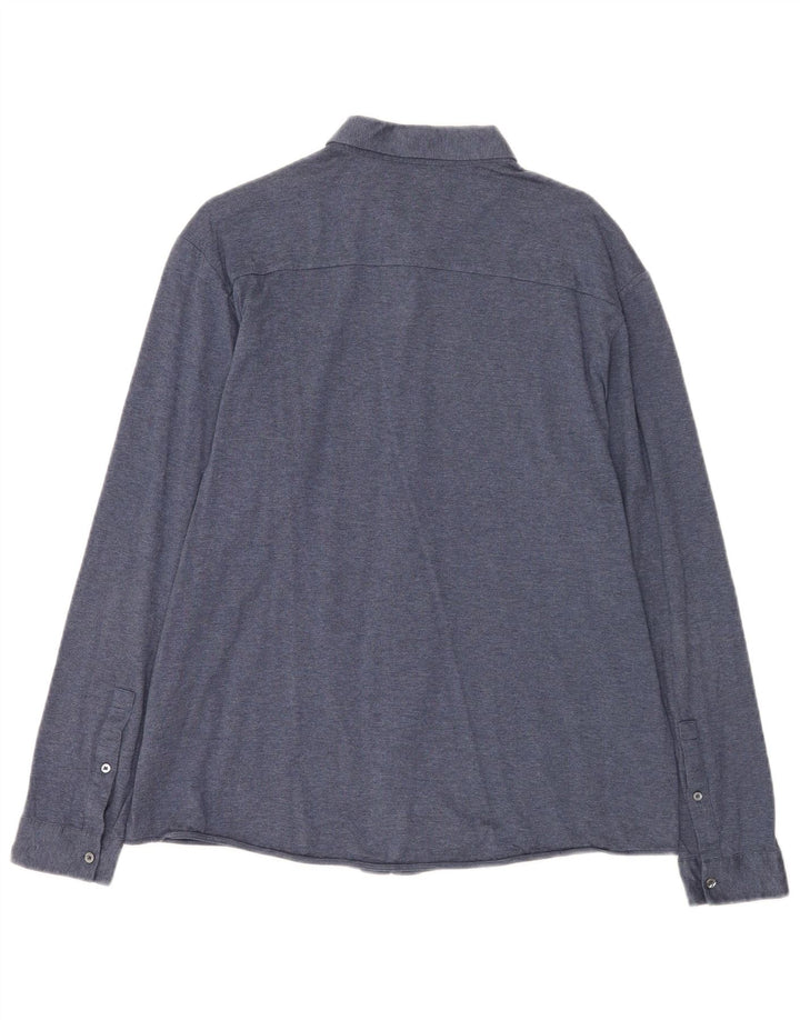 Camisa Cos para hombre grande de algodón azul marino