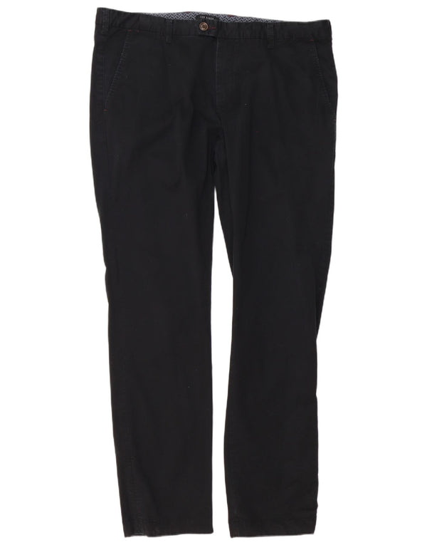 Ted Baker Mens Slim Suit Trousers W38 L34 Black Cotton