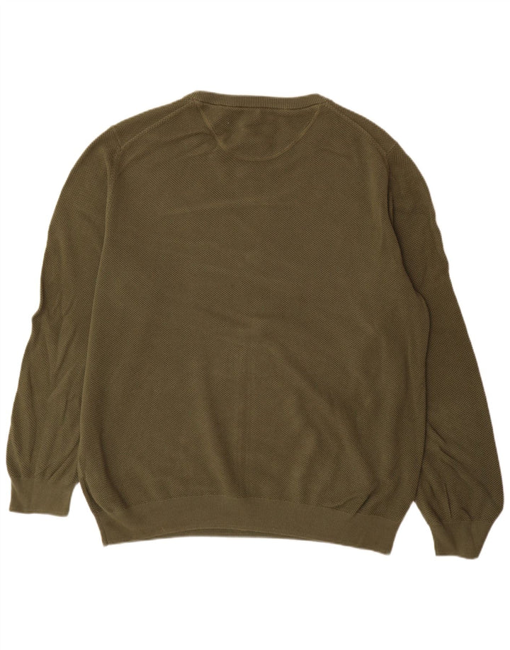 Gant Mens Crew Neck Jumper Sweater 2XL Khaki Cotton