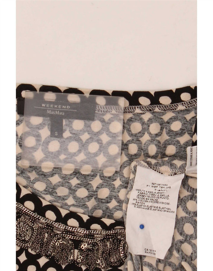 Max Mara Γυναικεία μπλούζα Weekend Top UK 10 Small Black Spotted Viscose