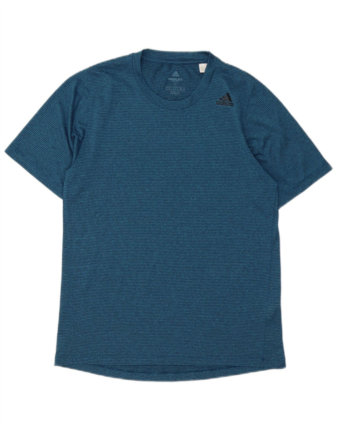 Adidas Mens Climalite T-Shirt Top Small Navy Blue Striped Polyester