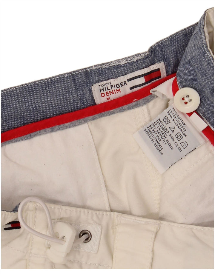 TOMMY HILFIGER Bermuda grafici da uomo medi W32 cotone bianco