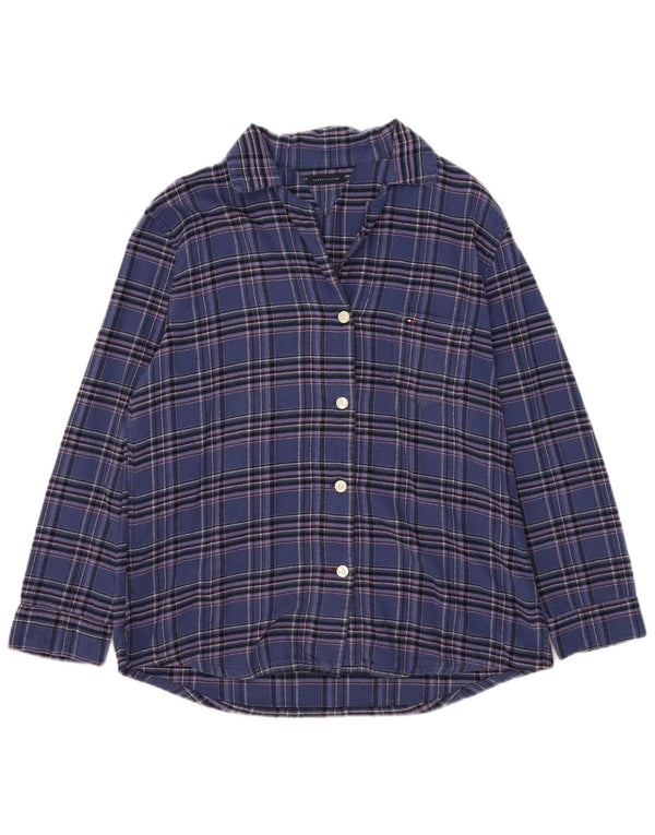 Camicia in flanella da donna Tommy Hilfiger UK 18 XL Cotone a quadri blu navy