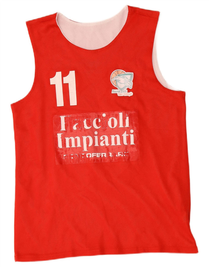 Errea Mens Graphic Vest Top Top Roșu Mediu
