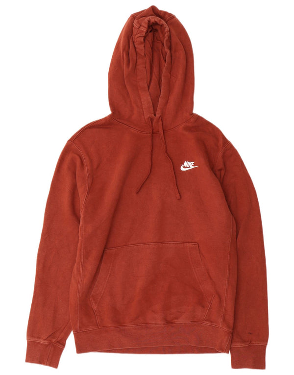 Nike Mens Hoodie Jumper Small Brown Cotton