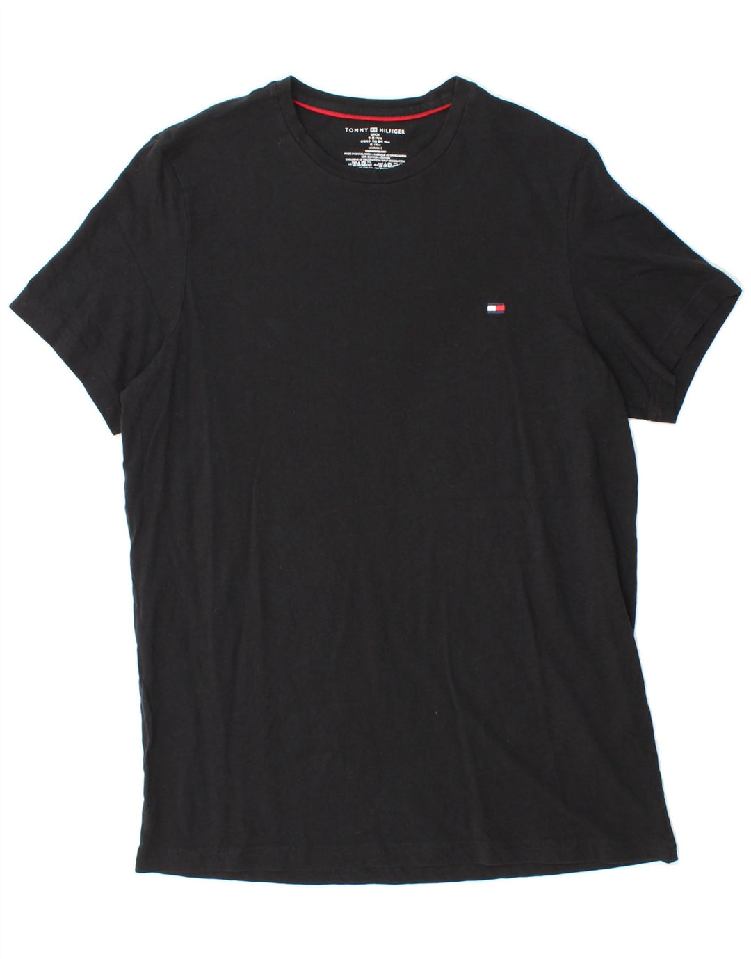 TOMMY HILFIGER Mens T-Shirt Top Small Black Cotton Vintage Tommy Hilfiger and Second-Hand Tommy Hilfiger from Messina Hembry 