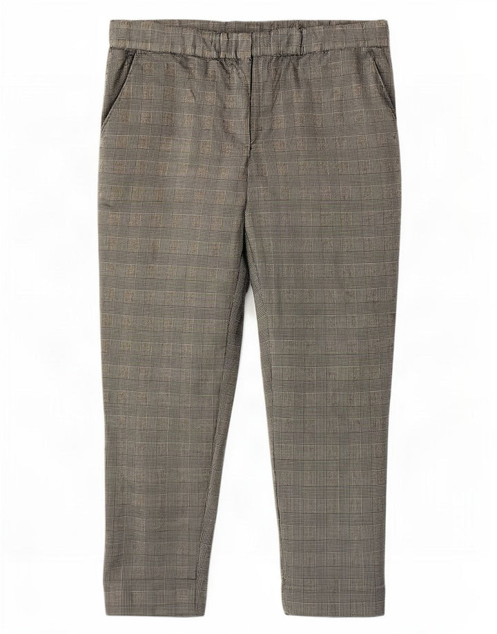 Cos Womens Cropped Trousers EU 40 Medium W32 L24 Grey Check Wool