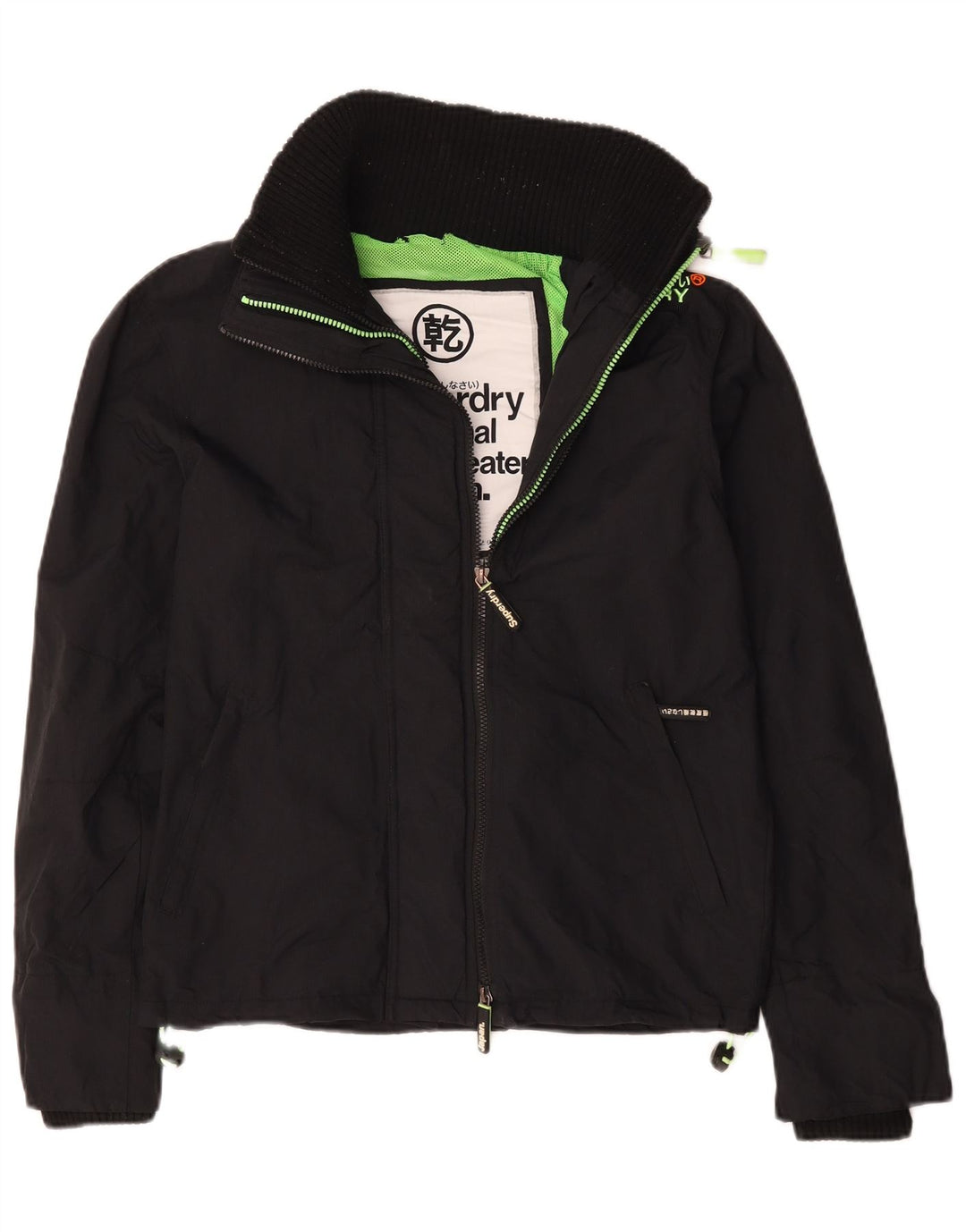 Superdry Mens Windcheater Rain Jacket UK 36 Small Black Nylon