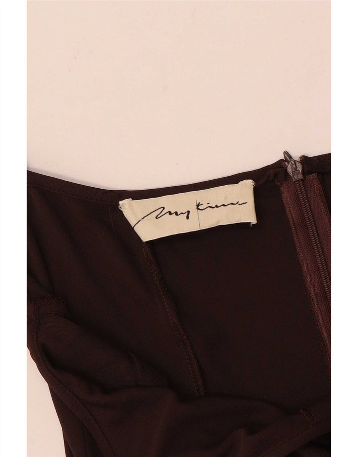 Vintage Womens Sleeveless Jumpsuit UK 12 Medium Brown
