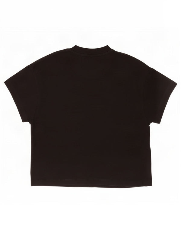 Lyle & Scott Damen Crop T-Shirt Top UK 6 XS Schwarz Baumwolle