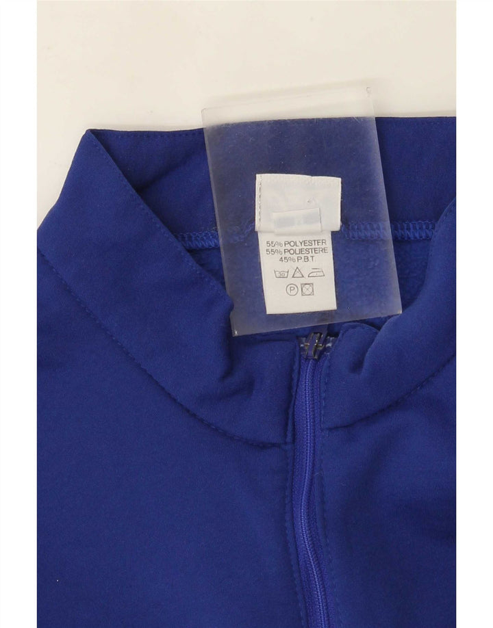 Felpa Asics da uomo con zip e collo, maglione, blu medio, in poliestere color block
