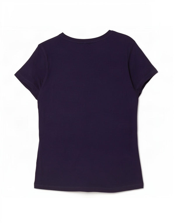 Puma Womens Graphic T-Shirt Top UK 12 Medium Navy Blue Cotton