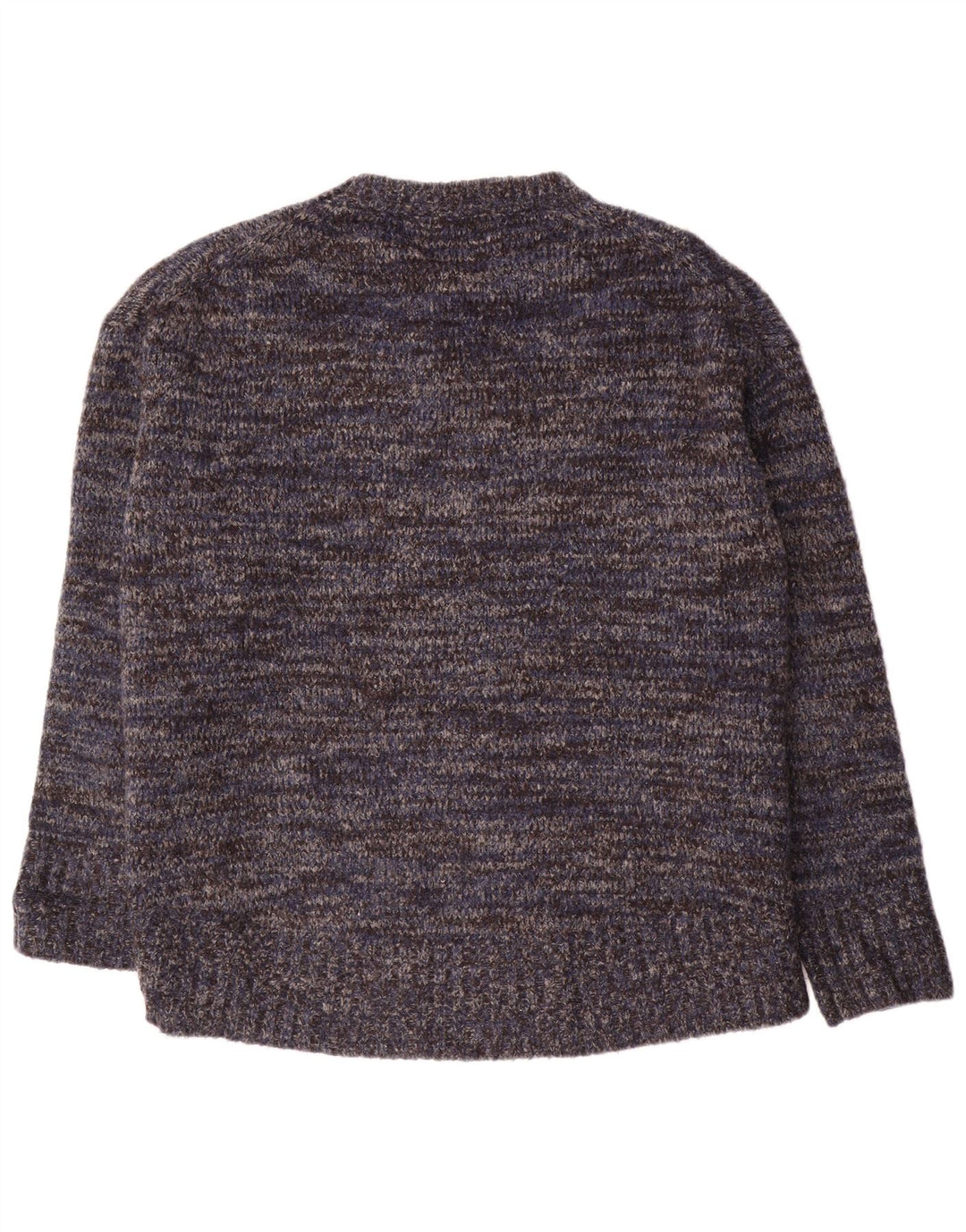 Zara Womens Crew Neck Jumper Sweater UK 14 Medium Navy Blue Flecked