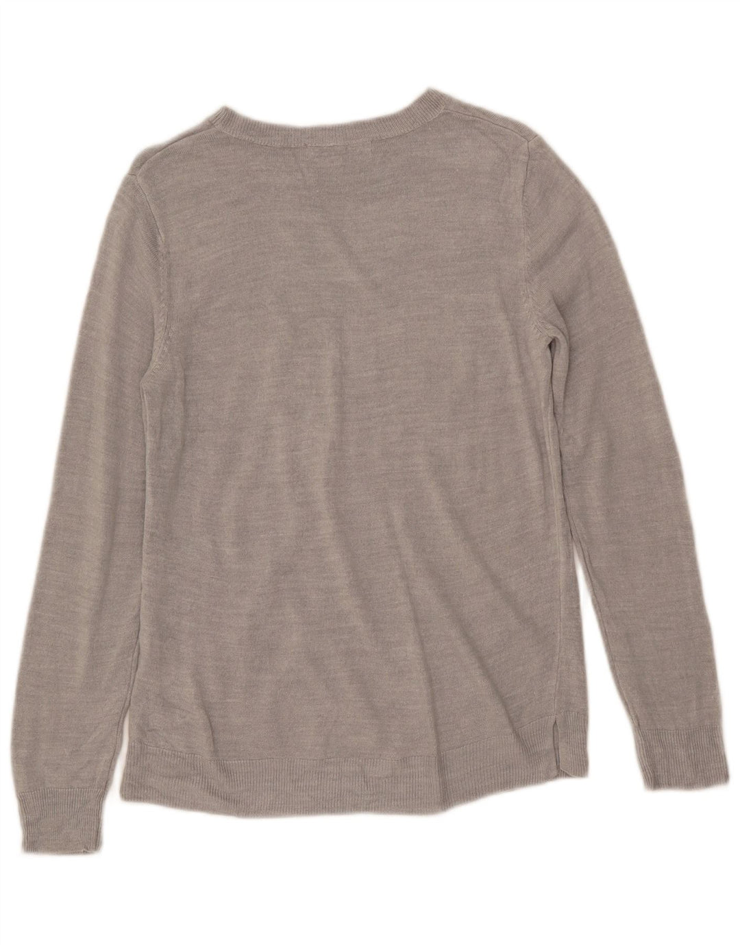 Marks & Spencer Dame Boat Neck Jumper Sweater UK 12 Medium Grå Akryl