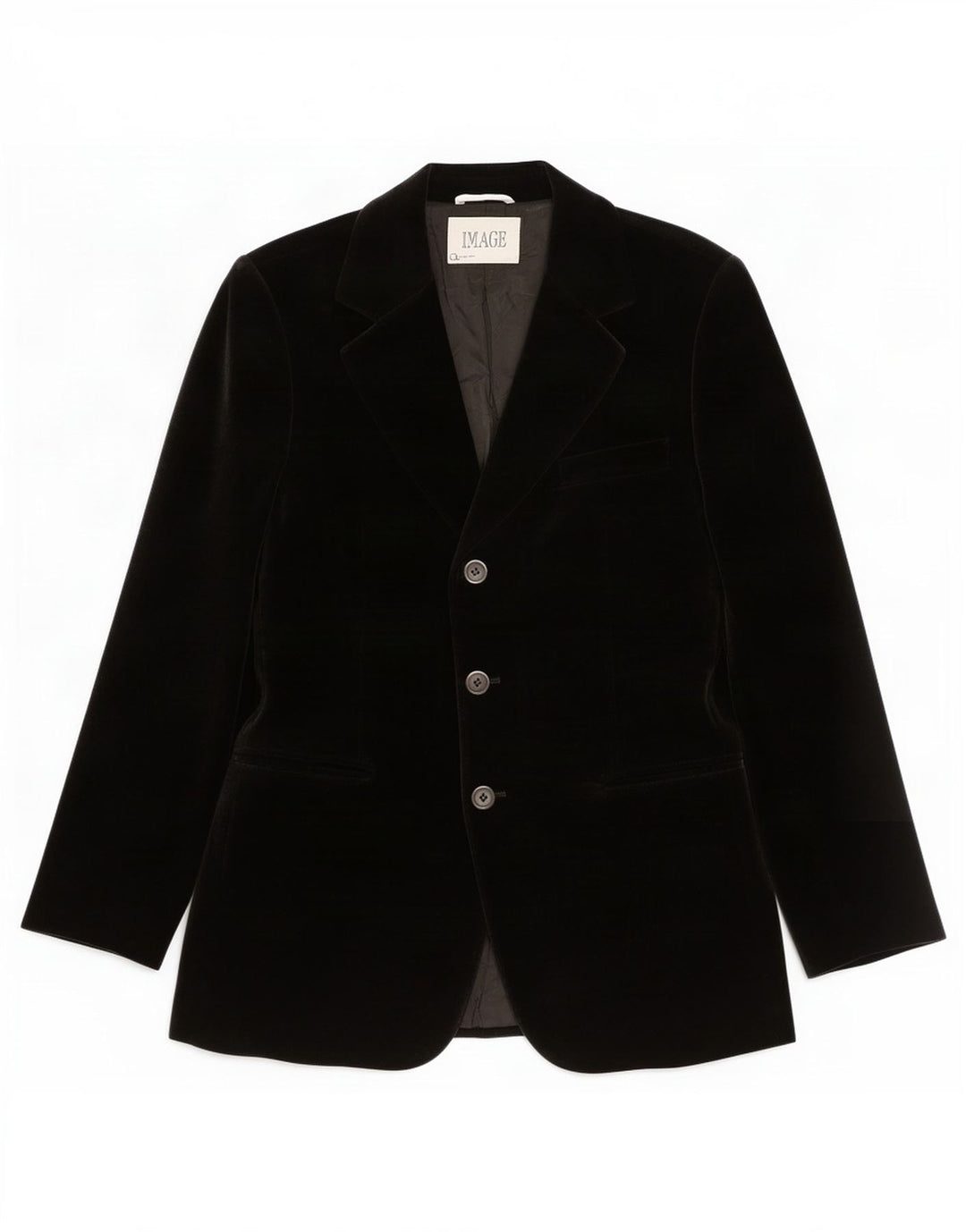 Jaqueta blazer feminina vintage de veludo com 3 botões Reino Unido 14 médio preto