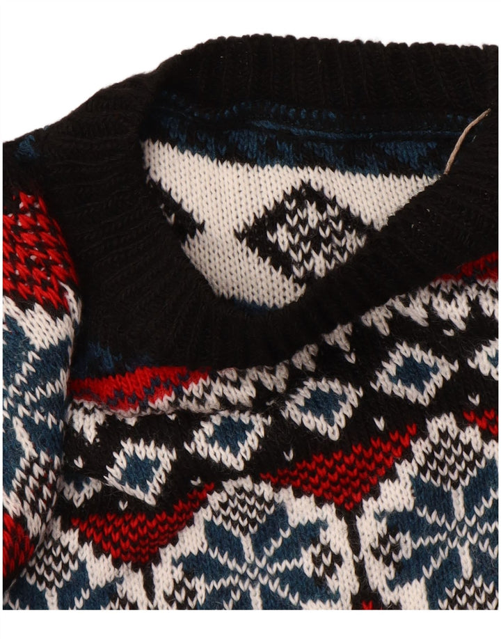 VINTAGE Womens Crew Neck Jumper Sweater UK 14 Medium Multicoloured