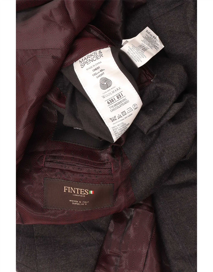 Jachetă pentru bărbați Marks & Spencer, cu 2 nasturi, UK 40 Lână, gri mediu