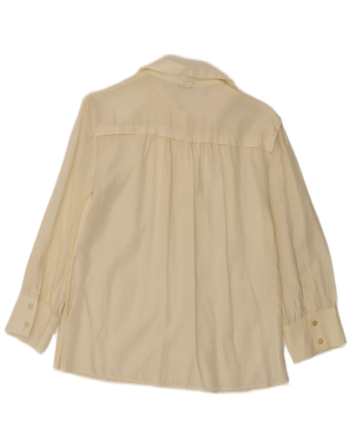 Benetton Womens Shirt Blouse UK 14 Large Off White