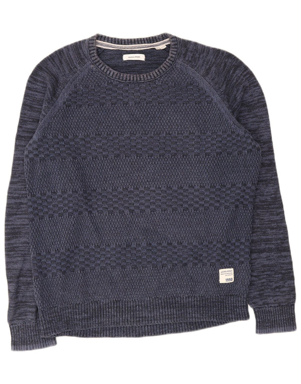 Maglione maglione girocollo da uomo Jack & Jones XL in cotone blu navy
