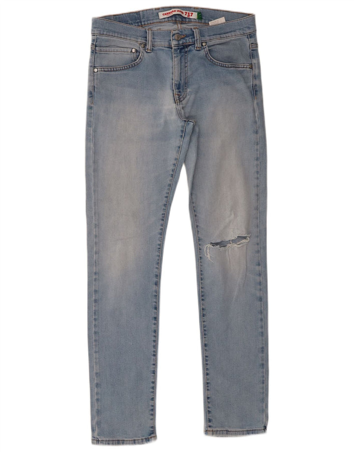 Carrera Womens 717 Distressed Slim Jeans W33 L31 Blue Cotton