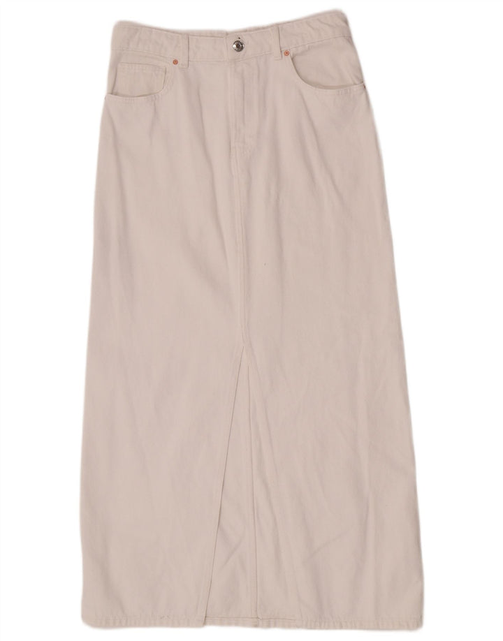 Mango Dame Denim Nederdel Medium W30 Hvid Bomuld