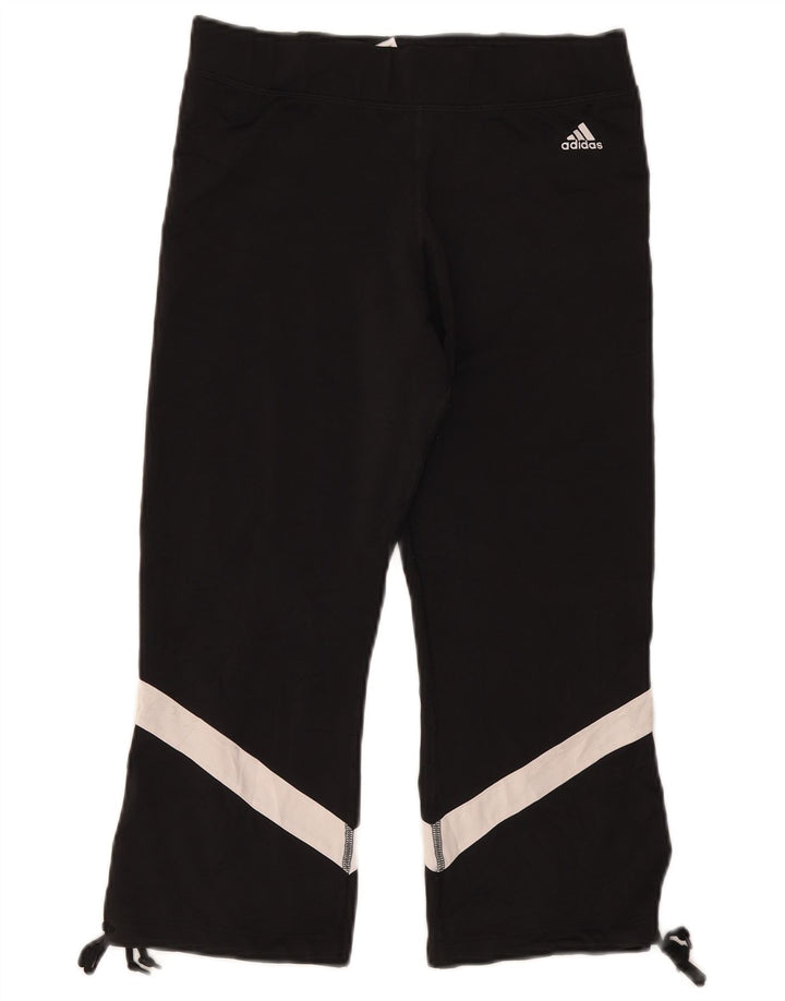 Adidas Dame Capri Leggings UK 14 Large Black Colourblock Polyester