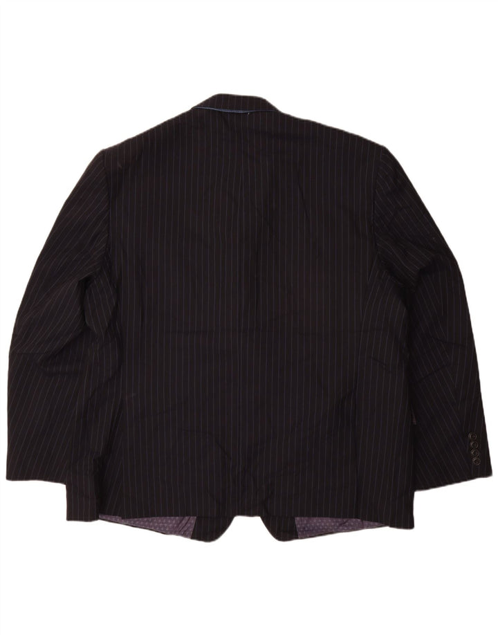 Marks & Spencer Herren-Blazer mit 2 Knöpfen, UK 48 4XL, Marineblau, Nadelstreifen