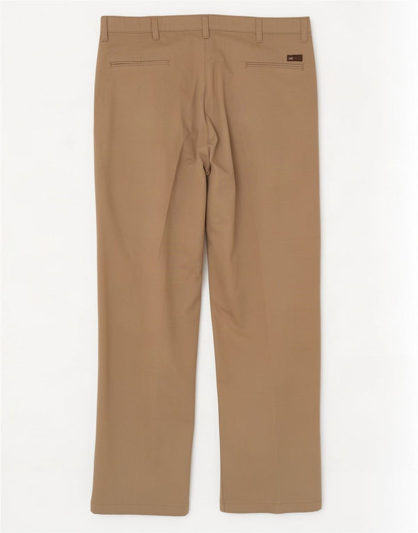 Lee Mens Custom Fit Chino Calças W38 L32 Algodão Bege