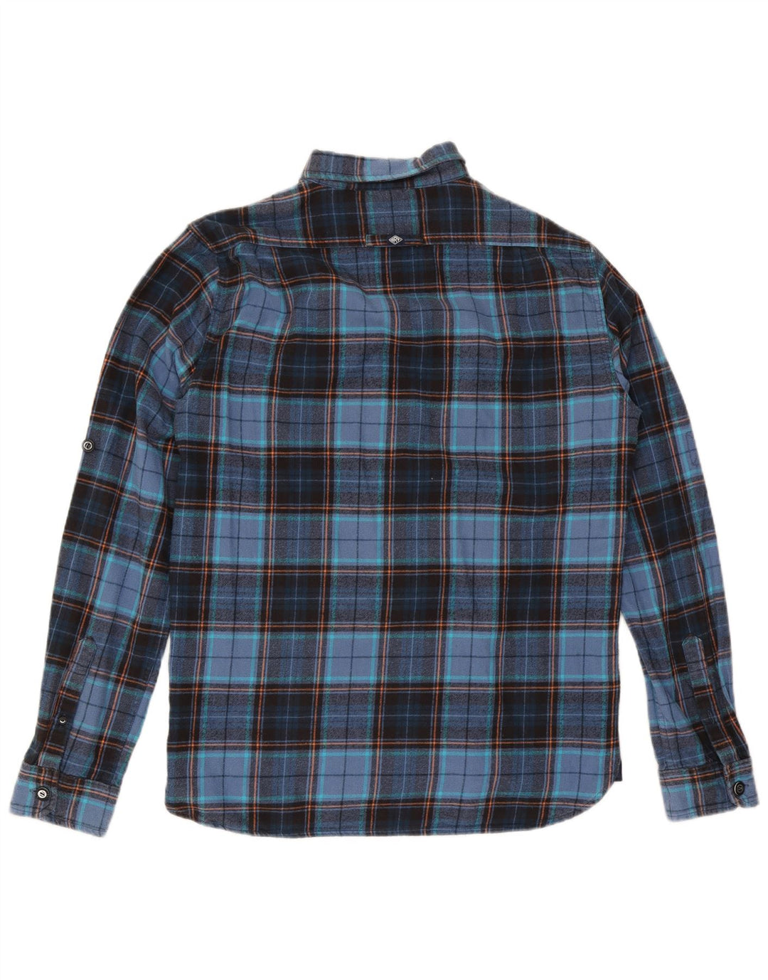 Superdry Mens Flannel Shirt XL Navy Blue Check Cotton
