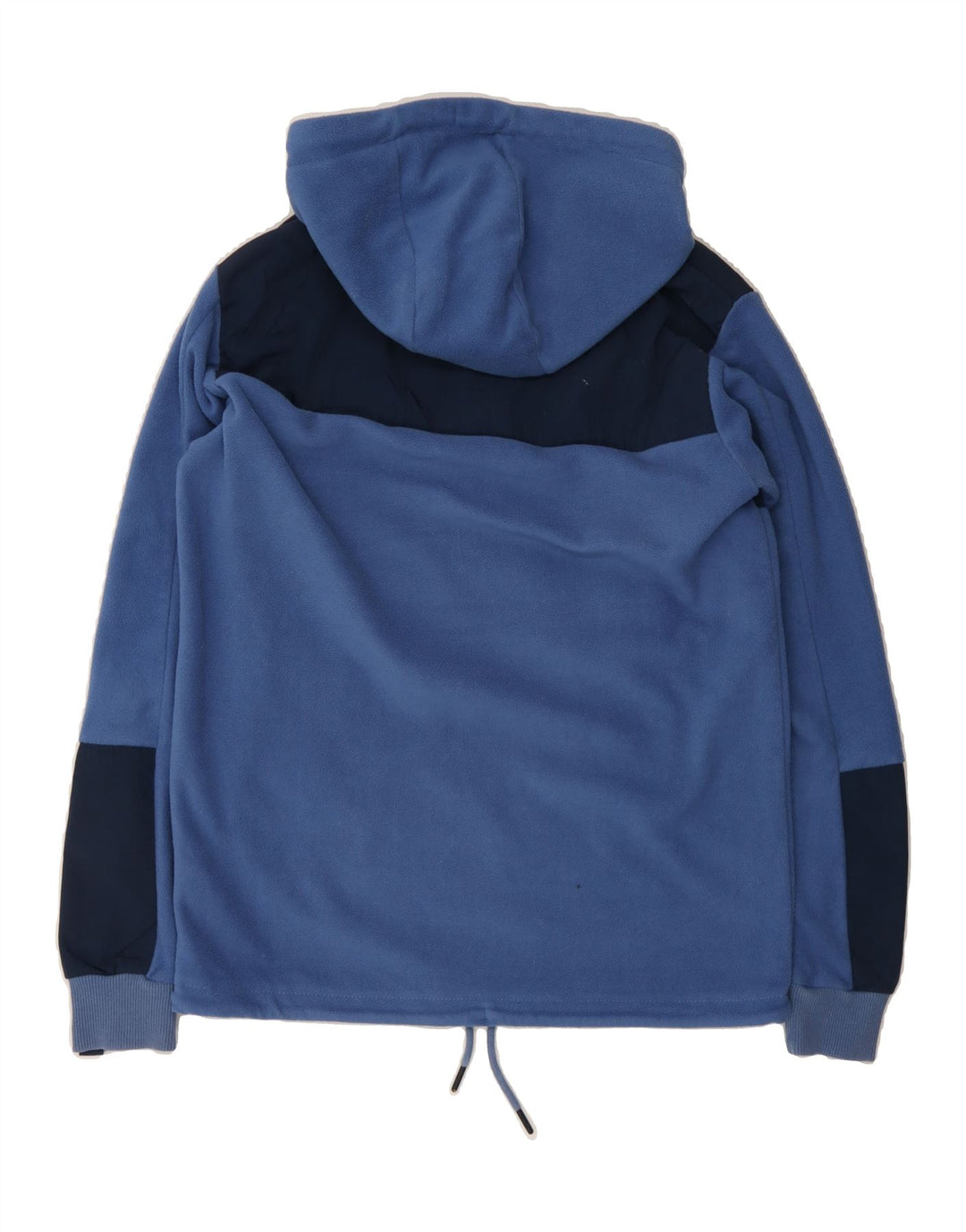 ELLESSE Mens Graphic Hooded Fleece Jumper Small Blue Colourblock Polyester Vintage Ellesse and Second-Hand Ellesse from Messina Hembry 