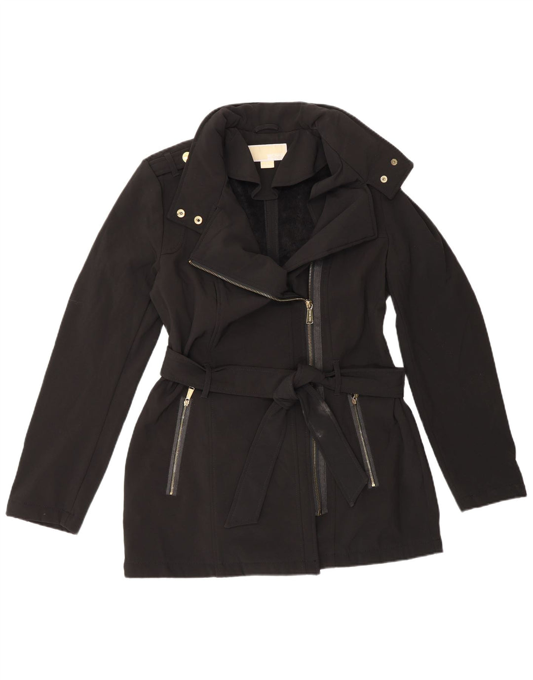 Michael Kors Chaqueta militar para mujer UK 10 Small Poliéster negro