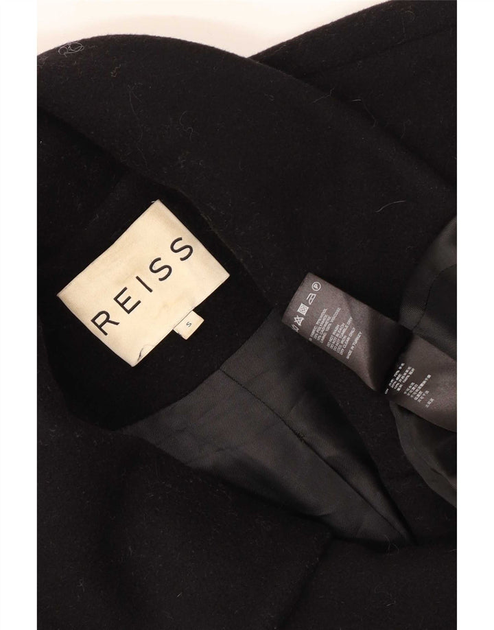 Abrigo extragrande para mujer Reiss UK 10 Small Black Wool