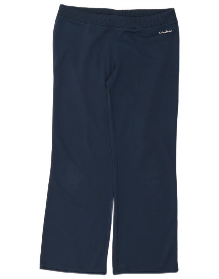 Diadora Womens Tracksuit Trousers UK 14 Large Navy Blue Polyester
