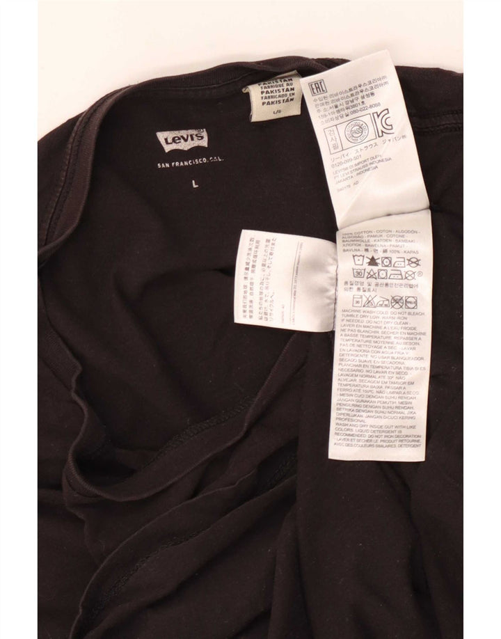 Levi's Womens Graphic T-Shirt Top UK 14 Large Black